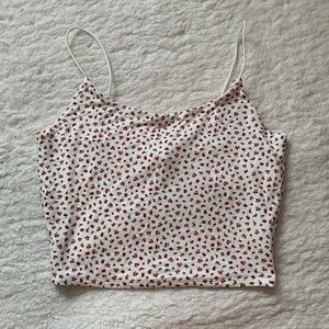 GARAGE white floral tank top
